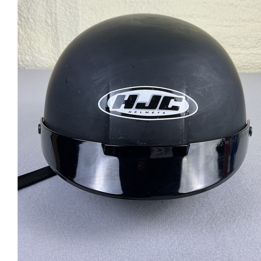 HJC CS-2N DOT Motorcycle Half Helmet Matte Black Size M Cruiser Biker Preowned